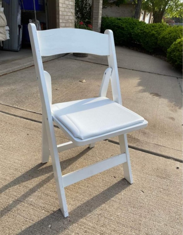 Chair - white resin with seating pad