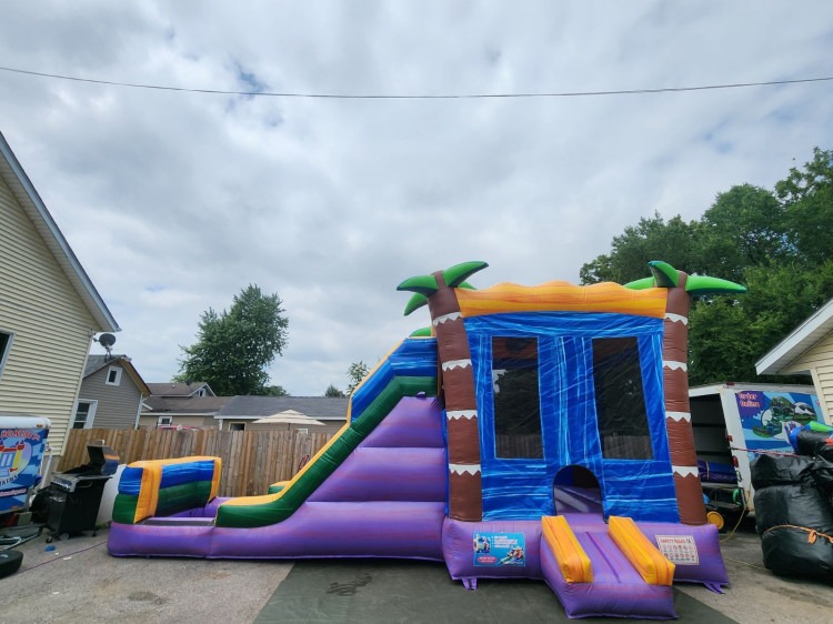 Purple blue combo waterslide