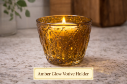 Amber Glow Votive Holder