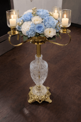 F145C32A 9625 4465 AC22 93E92F9A7C81 1772200396 1 Vintage Brass & Crystal Pedestal Centerpiece