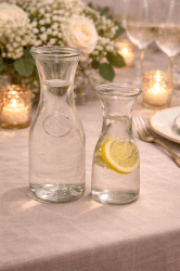 Clear Glass Beverage Carafes S/ M/L