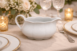 Classic White Porcelain Gravy Boat